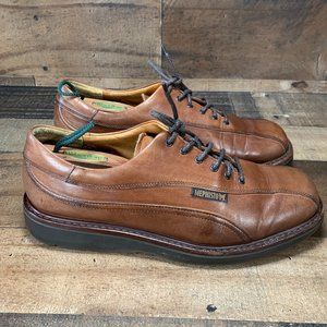 MEPHISTO Brown Leather Bicycle Toe Oxfords Sz 9.5